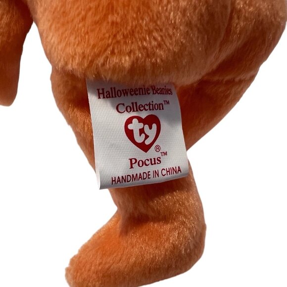 Ty Beanie Babies Halloweenie Beanies Collection Pocus Bear Plush Ornament NEW - Picture 6 of 6